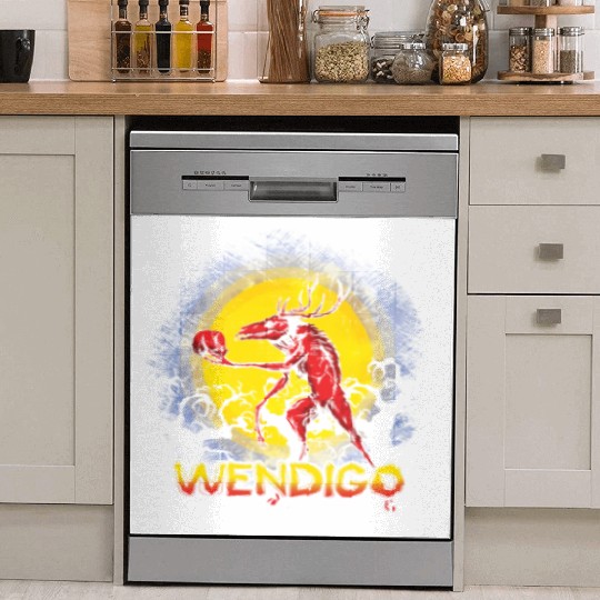 Folk Creature Wendigo Forest Halloween Cryptid Dish Washer Covers