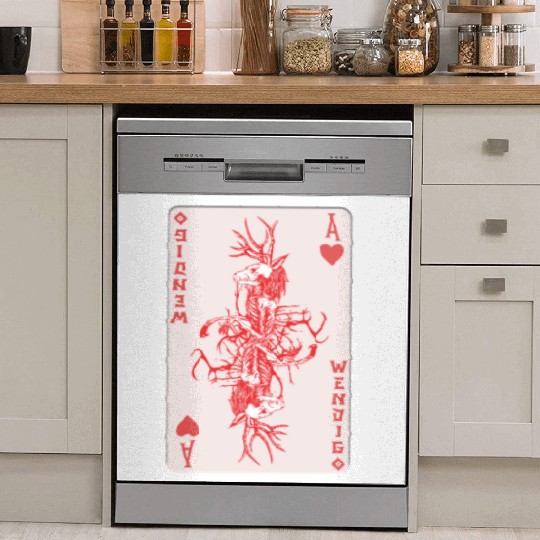 Folk Creature Wendigo Card Halloween Cryptid Dish Washer Covers