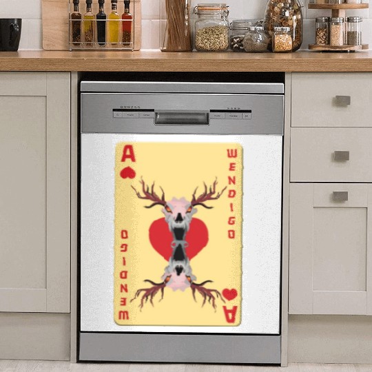 Folk Creature Card Wendigo Halloween Cryptid Dish Washer Covers