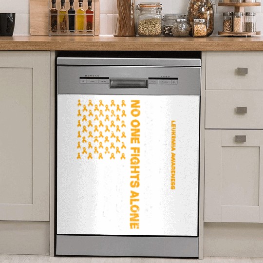 No One Fights Alone Usa Flag Leukemia Awareness Dish Washer Covers