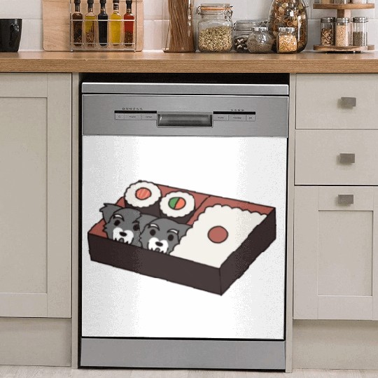 Sushi Bento Box Schnauzer Dish Washer Covers