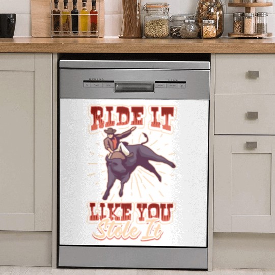 Rodeo Bull Riding Livestock Show Farmer Cattle Dish Washer Covers