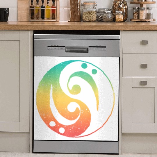 Ying Yang Bass Guitar Player Dish Washer Covers