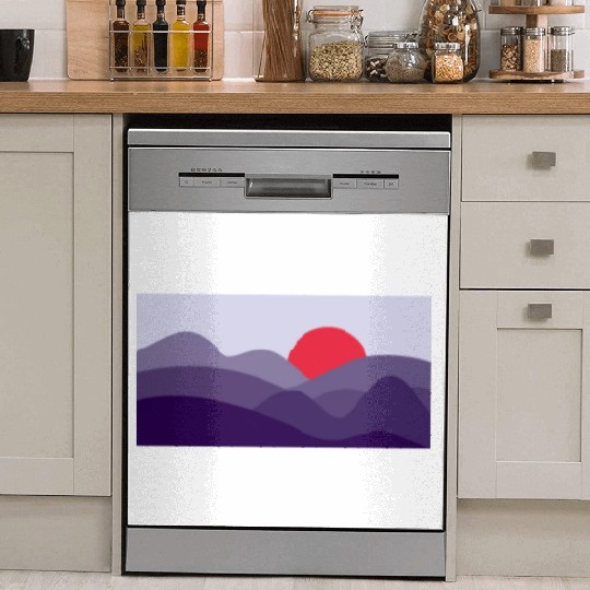 Minimalist Sun Cyber Grape Purple Dish Washer Covers