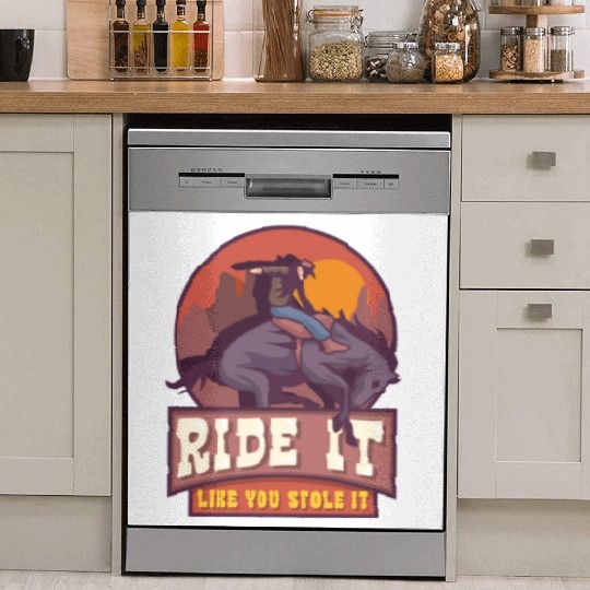 Rodeo Bull Riding Livestock Show Farmer Cattle Dish Washer Covers