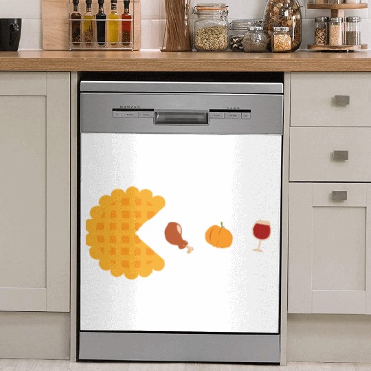 Thanksgiving Wine Pumpkin Pie Turkey Dish Washer Covers