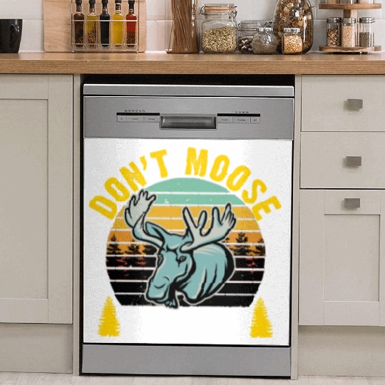 Retro - Don't Moose with Me Dish Washer Covers