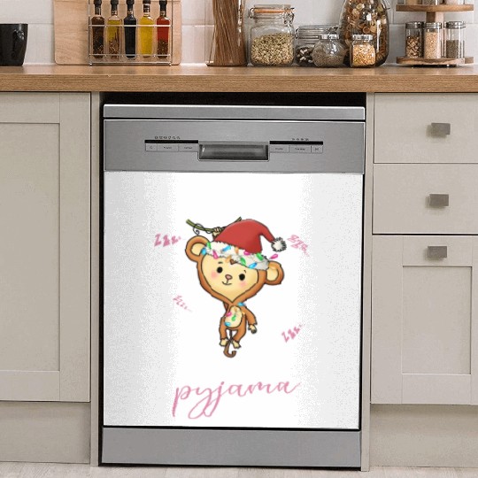 Winter Christmas Pyjama Monkey Dish Washer Covers