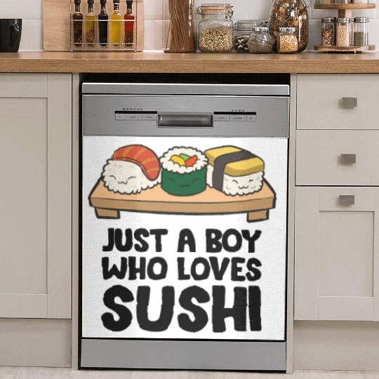 Just a Boy Who Loves Sushi Dish Washer Covers