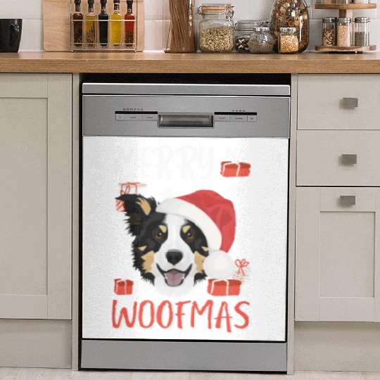 Border Collie Merry Christmas Dish Washer Covers