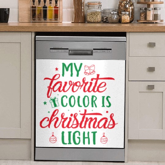 My favorite color is christmas lights, Funny gift Dish Washer Covers