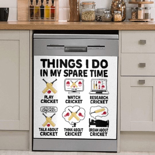 Things I Do In My Spare Time Cricket Funny Dish Washer Covers