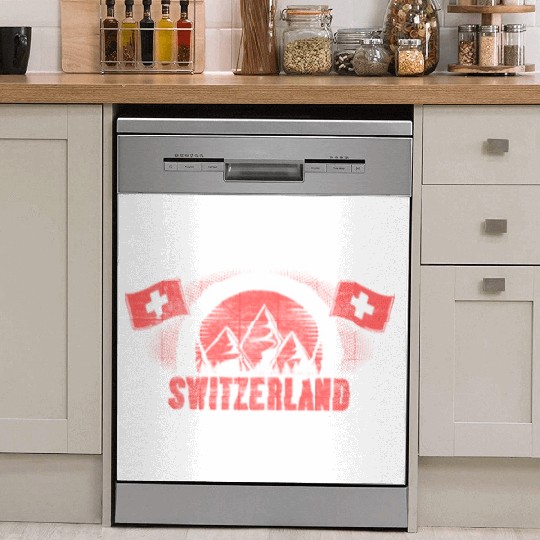 Switzerland Matterhorn Flag Gift Idea Dish Washer Covers