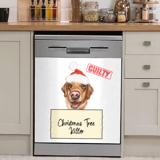 Labrador christmas funny prison Dish Washer Covers