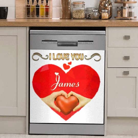 I love you James Dish Washer Covers