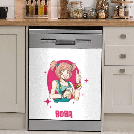Powered By Kpop And Boba Funny Kpop Gift Dish Washer Covers