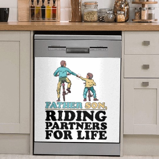Father Son, Riding Partners For Life 2 Dish Washer Covers