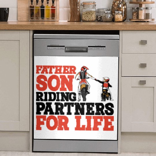 Father Son, Riding Partners For Life 3 Dish Washer Covers