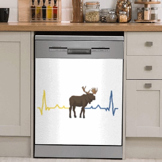 Sweden Heartbeat Flag Moose Dish Washer Covers