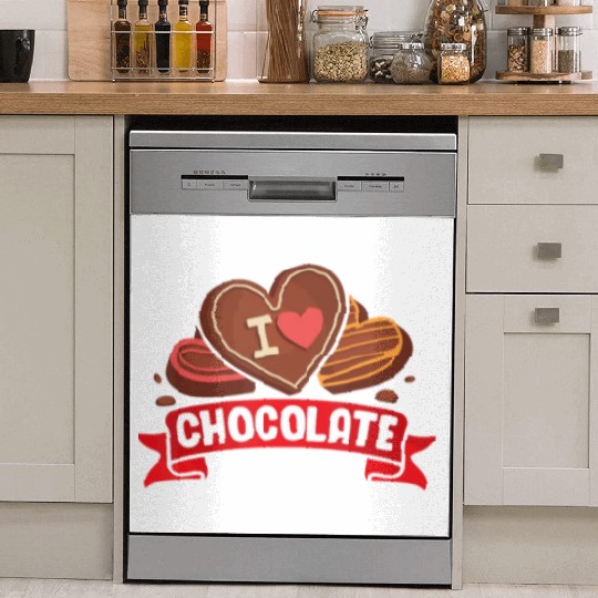 I Love Chocolate Sweets Candy Chocolate Bar Dish Washer Covers