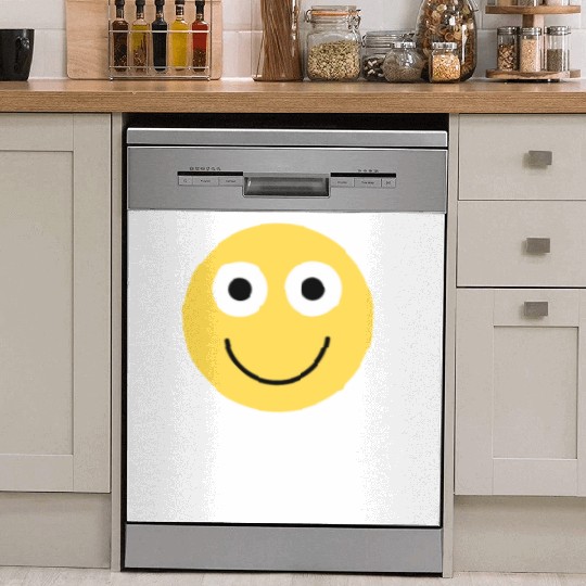 Still Depressed, Happy Smiling Face - Funny Quotes Dish Washer Covers