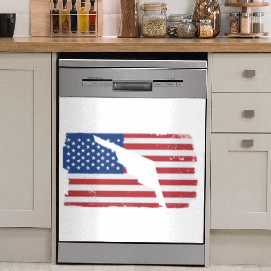 B-2 Stealth Bomber Military Airplane American Flag Dish Washer Covers