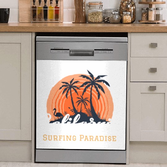 California surfing paradise Dish Washer Covers