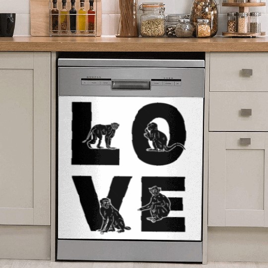 Monkey LOVE Orangutan Monkeys - Cute Monkeys Dish Washer Covers
