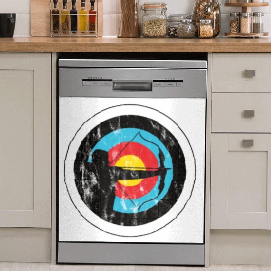 Archer and bowman with target archery Dish Washer Covers