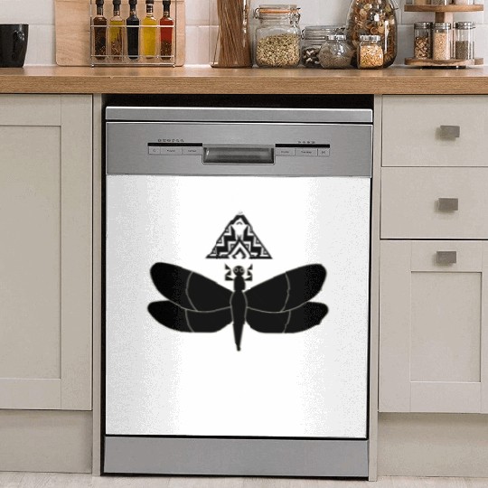Minimalist Insect Celestial Dragonfly Sacred Geome Dish Washer Covers
