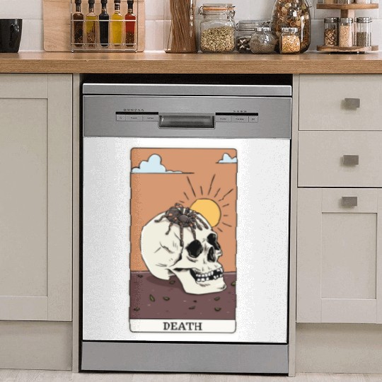 Spider Tarantula Tarot Card "Death" for a Tarot Dish Washer Covers