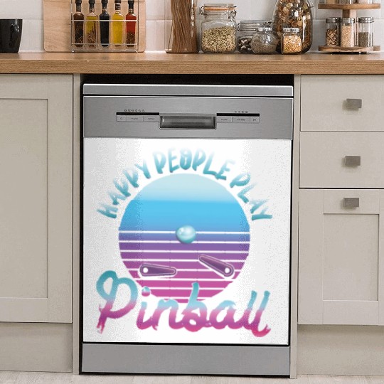 Happy People Play Pinball Retro 80s Dish Washer Covers