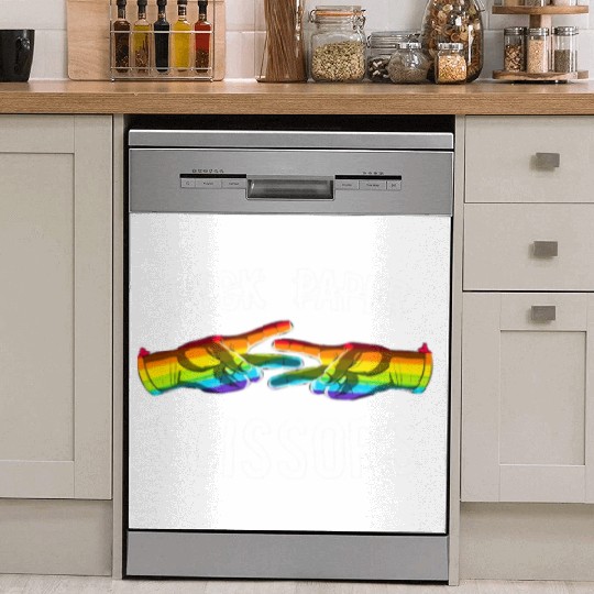Rock Paper Scissors Lesbian Pride Rainbow LGBT Dish Washer Covers