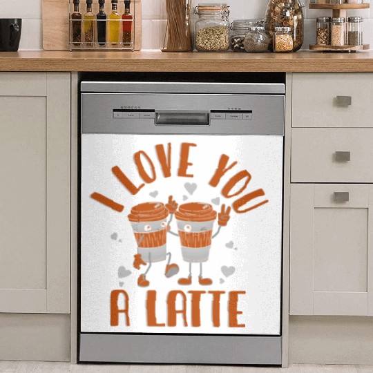 I Love You A Latte Dish Washer Covers