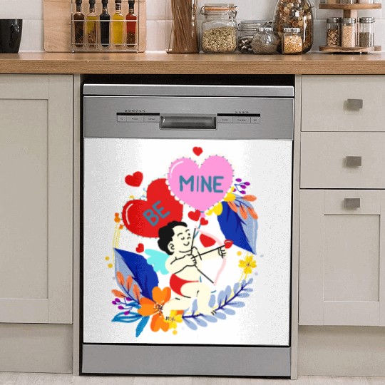 Cupid Be Mine - Valentines Day Dish Washer Covers