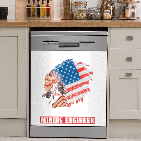 Engineer Engineering Us Flag Mining Engineer Dish Washer Covers