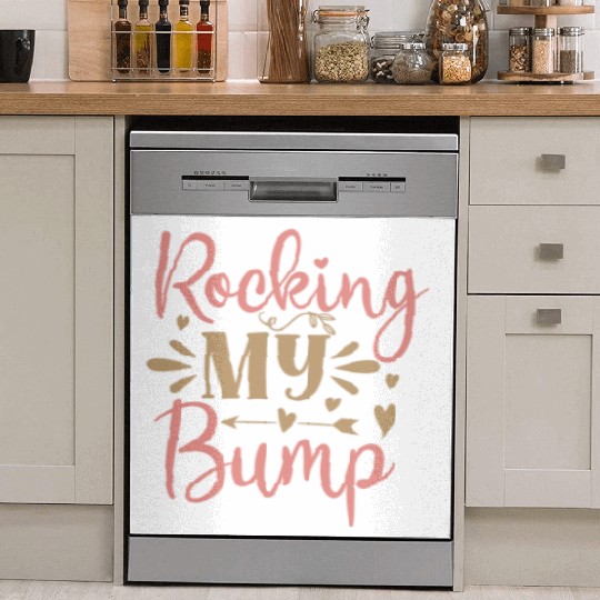 Rocking my bump Typography Dish Washer Covers