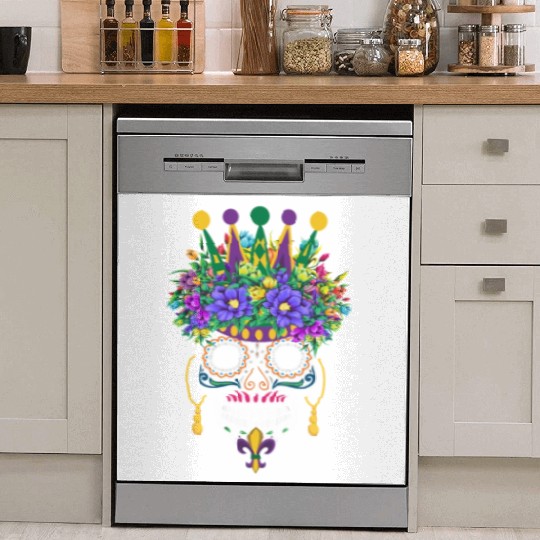 Mardi Gras Mask Flower Sugar Dia De Los Muertos Dish Washer Covers