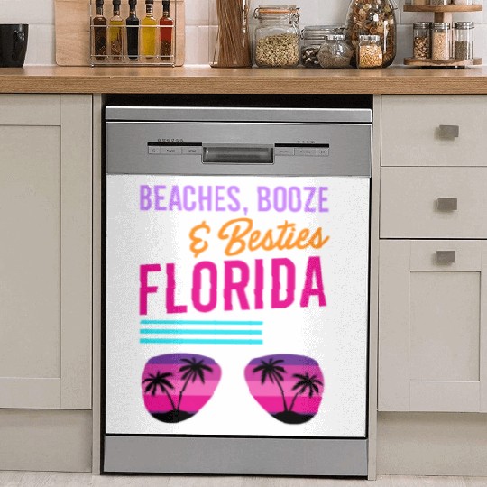 Beach Booze Besties Florida Vacation Spring Break Dish Washer Covers
