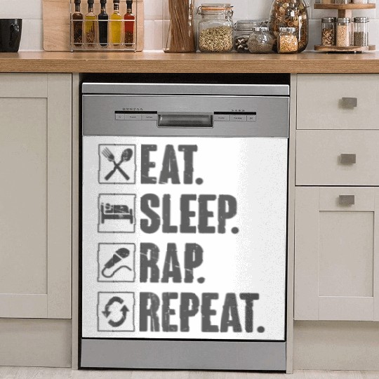 Eat Sleep Rap Repeat Funny Rapper Gift t Dish Washer Covers
