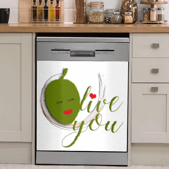 Olive you - I Love You Dish Washer Covers
