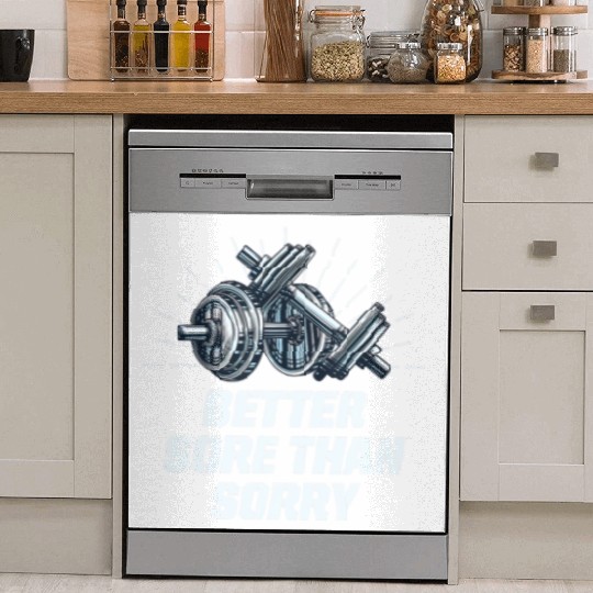Better Sore Than Sorry Funny Workout Humor Gym Say Dish Washer Covers
