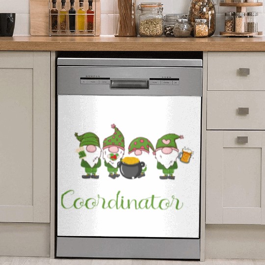 Shenanigans Coordinator St Patricks Day Gnomes Dish Washer Covers