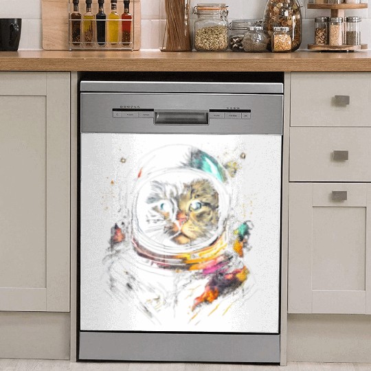 Space Cat on Galaxy Cat Lover Dish Washer Covers