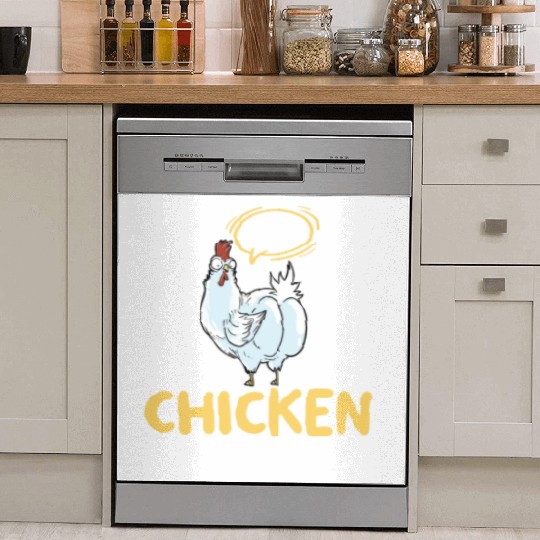 Guess What Chicken Butt Chicken Rooster Farmer Dish Washer Covers