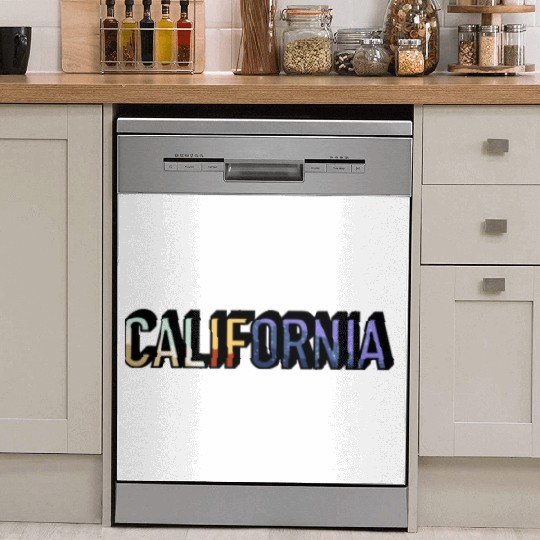 California State Gradient Typography Dish Washer Covers