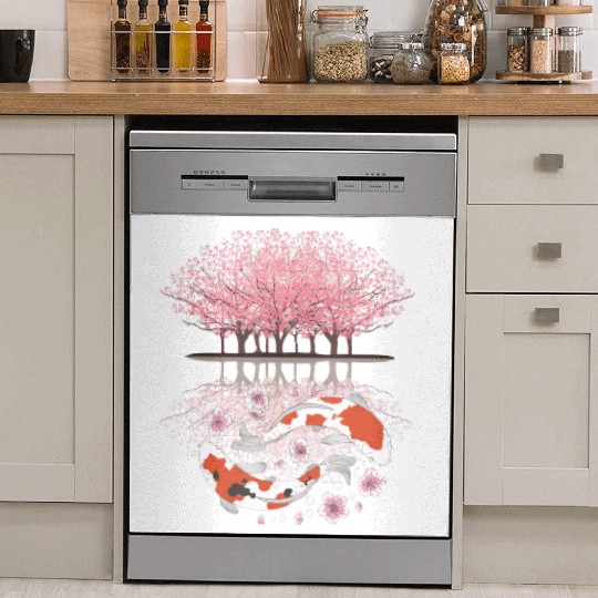 Koi Sakura Tree Upside Down Cherry Blossom Japanes Dish Washer Covers