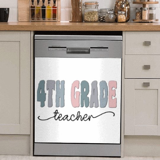 4th Grade Teacher Gift Matching Teacher Squad Dish Washer Covers