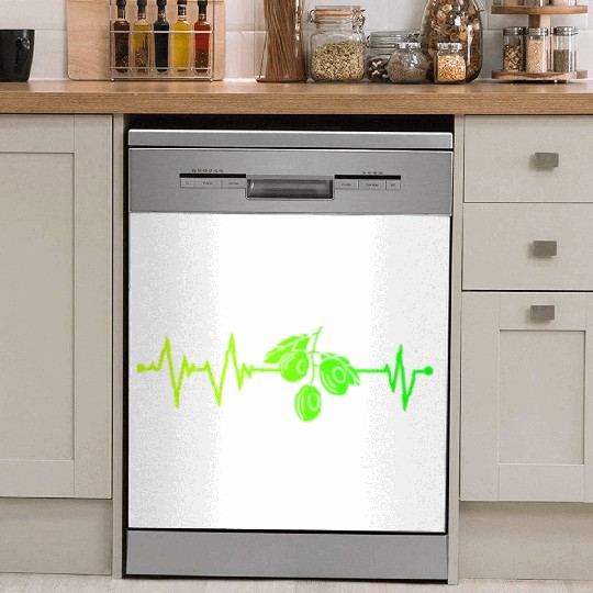 Green Olive Heartbeat Dish Washer Covers