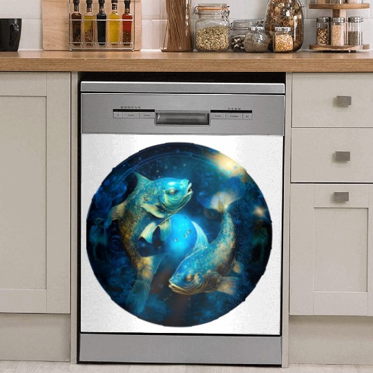 Pisces zodiac sign Dish Washer Covers